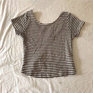Zara cropped stripe tee